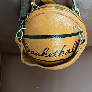 Basketball and clear transparent Round Crossbody Bags